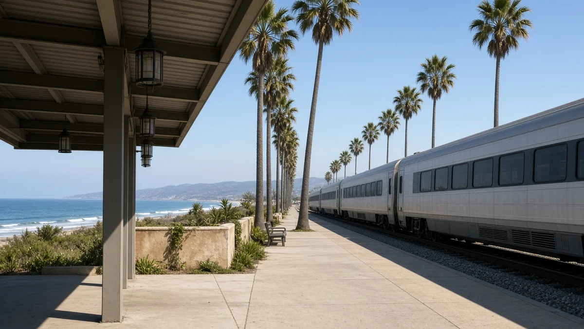 Oceanside and Solana Beach transit stations along the coast