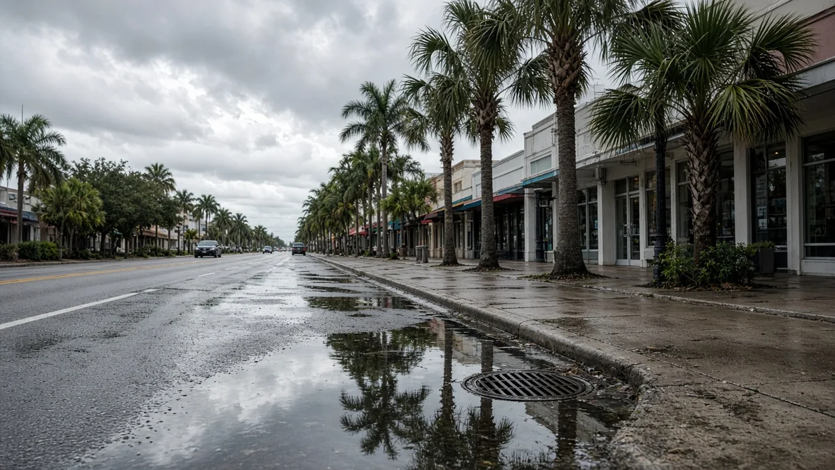 South Howard Avenue corridor in South Tampa with stormwater flooding after heavy rain