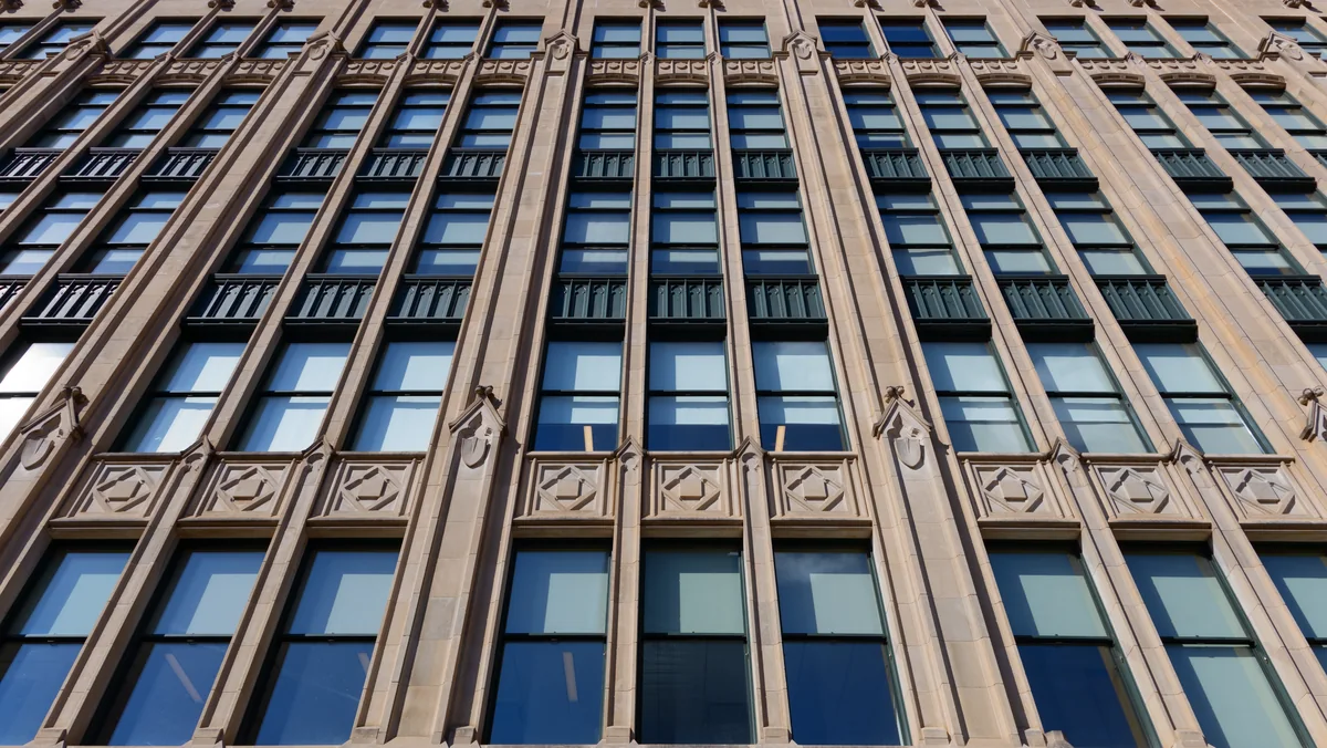Stone facade of the Dallas County Records Building, where commissioners called the Dallas County Prop A election