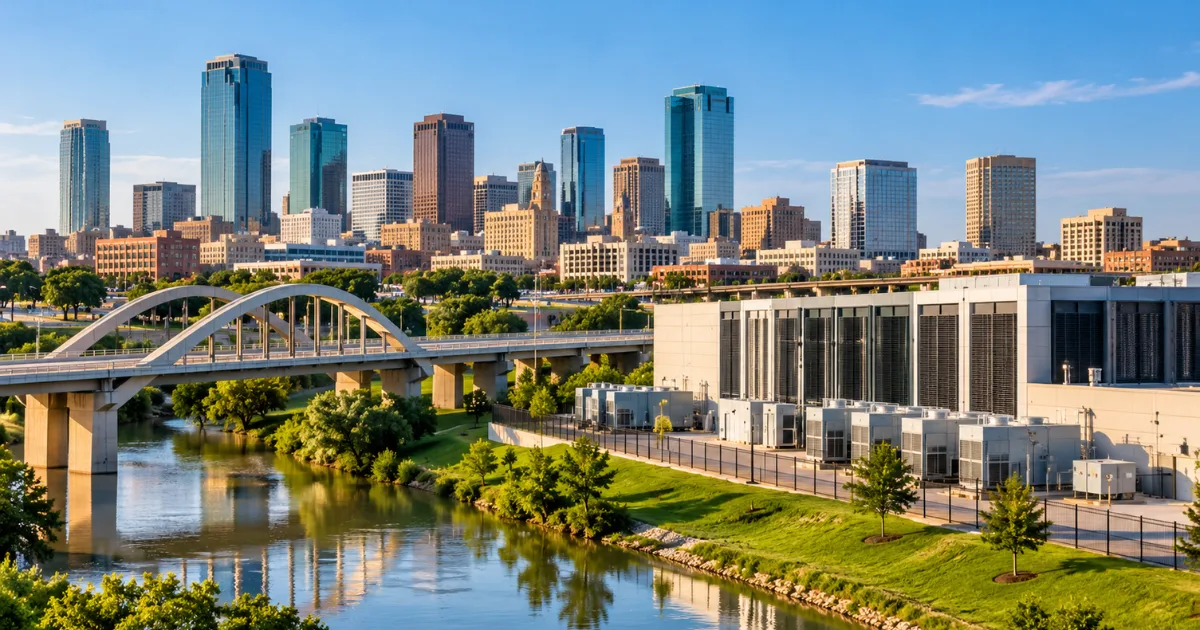 Data center server racks and Fort Worth policy overlay for Nov. 10 moratorium hearing